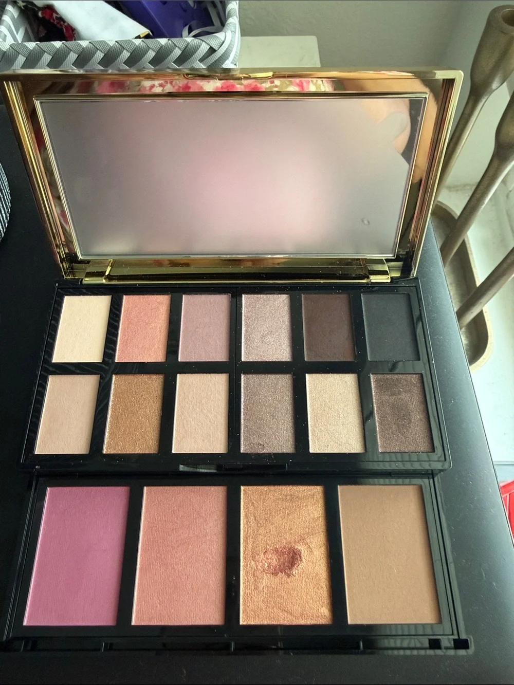 Neutral Eyeshadow & Face Palette - Pink, Peach, Gold Tones (only swatched)